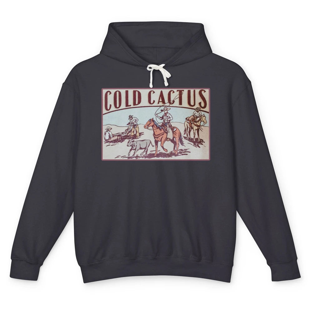 Retro Cowboy Horseback Rider Cold Cactus Western Country Unisex Lightweight Hoodie