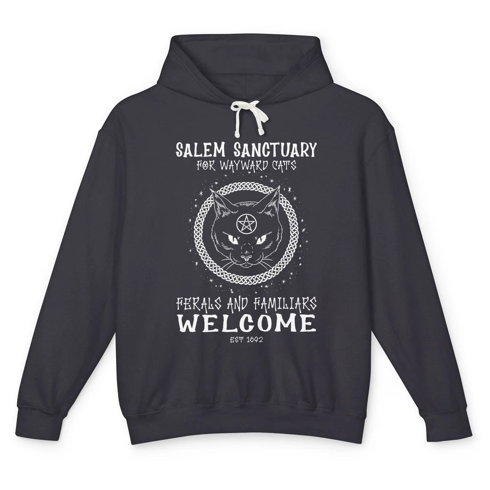 Witch Cat Salem Sanctuary Witch City Halloween Night Costume Unisex Lightweight Hoodie