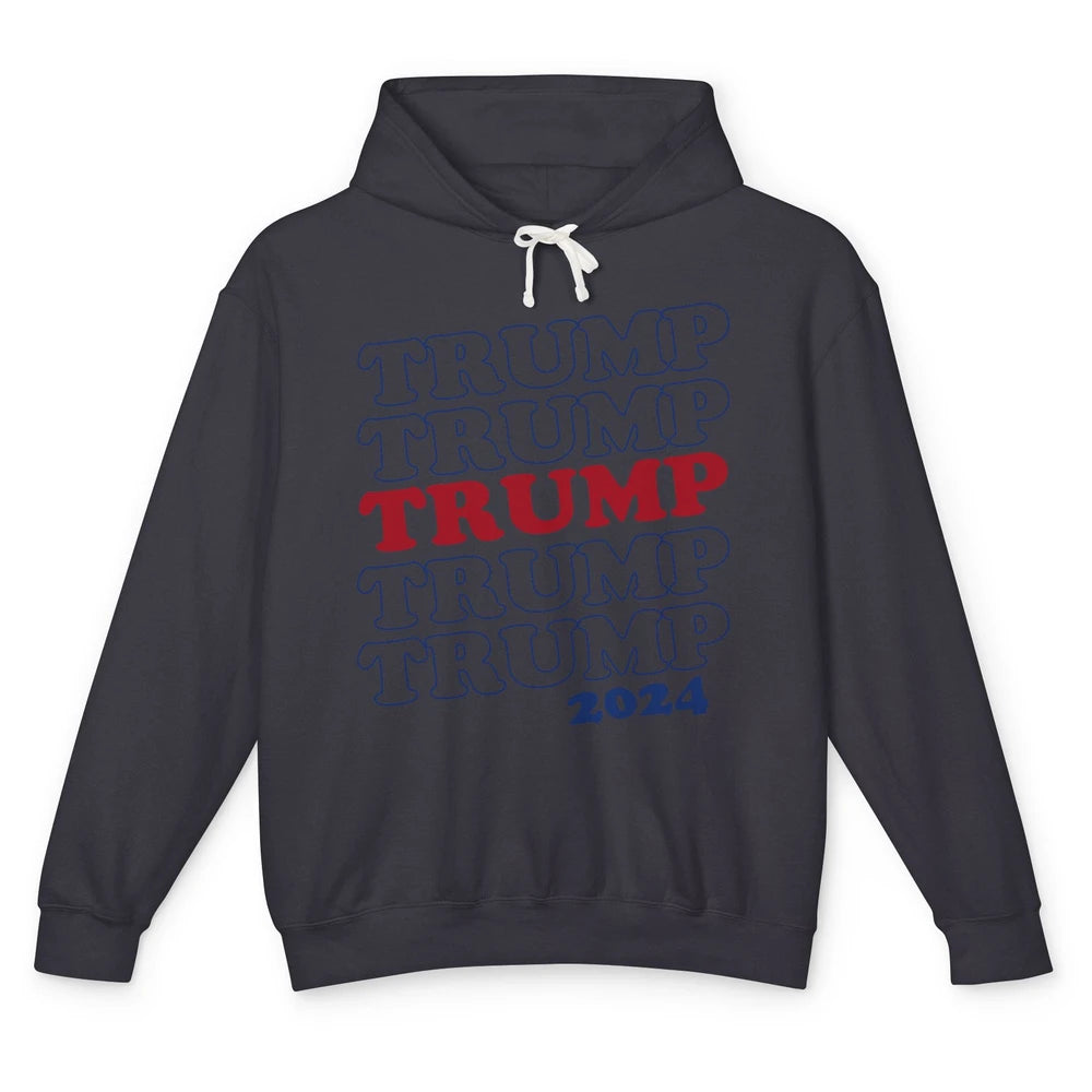 Trump 2024 Election MAGA I'll Be Back US Flag Trump Support Unisex Lightweight Hoodie