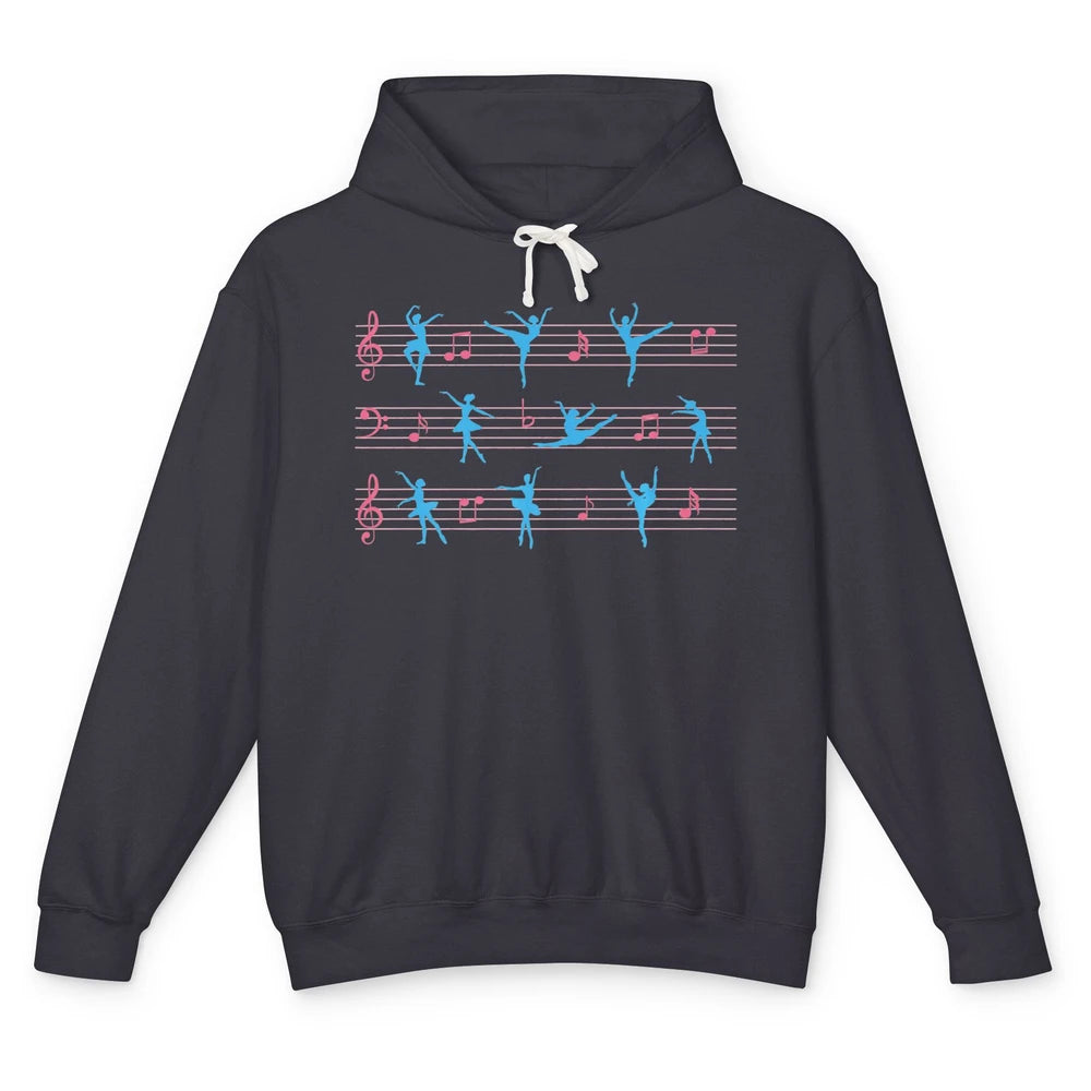 Ballet Dancer Ballerina Pointer Feet Musical Notes Dancing Unisex Lightweight Hoodie