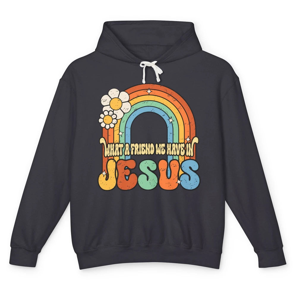 Boho Rainbow Christian What A Friend We Have In Jesus God Unisex Lightweight Hoodie