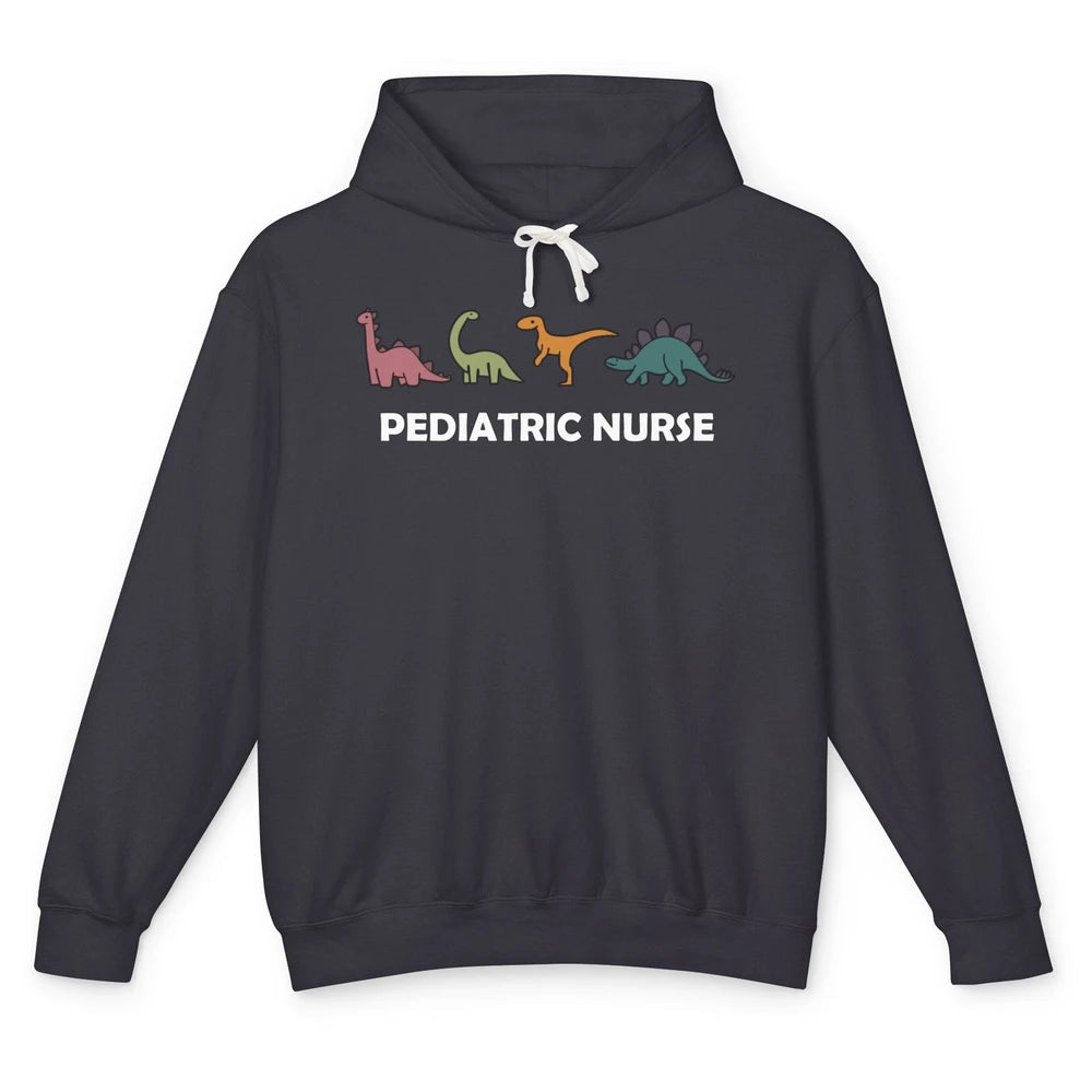 Funny Dinosaur Pediatric Nurse Peds Life Pediatric Physical Unisex Lightweight Hoodie