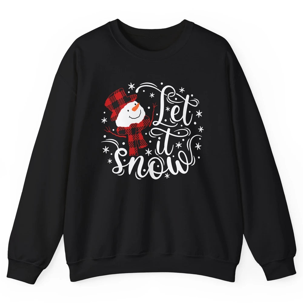 Funny Snowman Let It Snow Snowflakes Holiday Merry Christmas Unisex Crewneck Sweatshirt