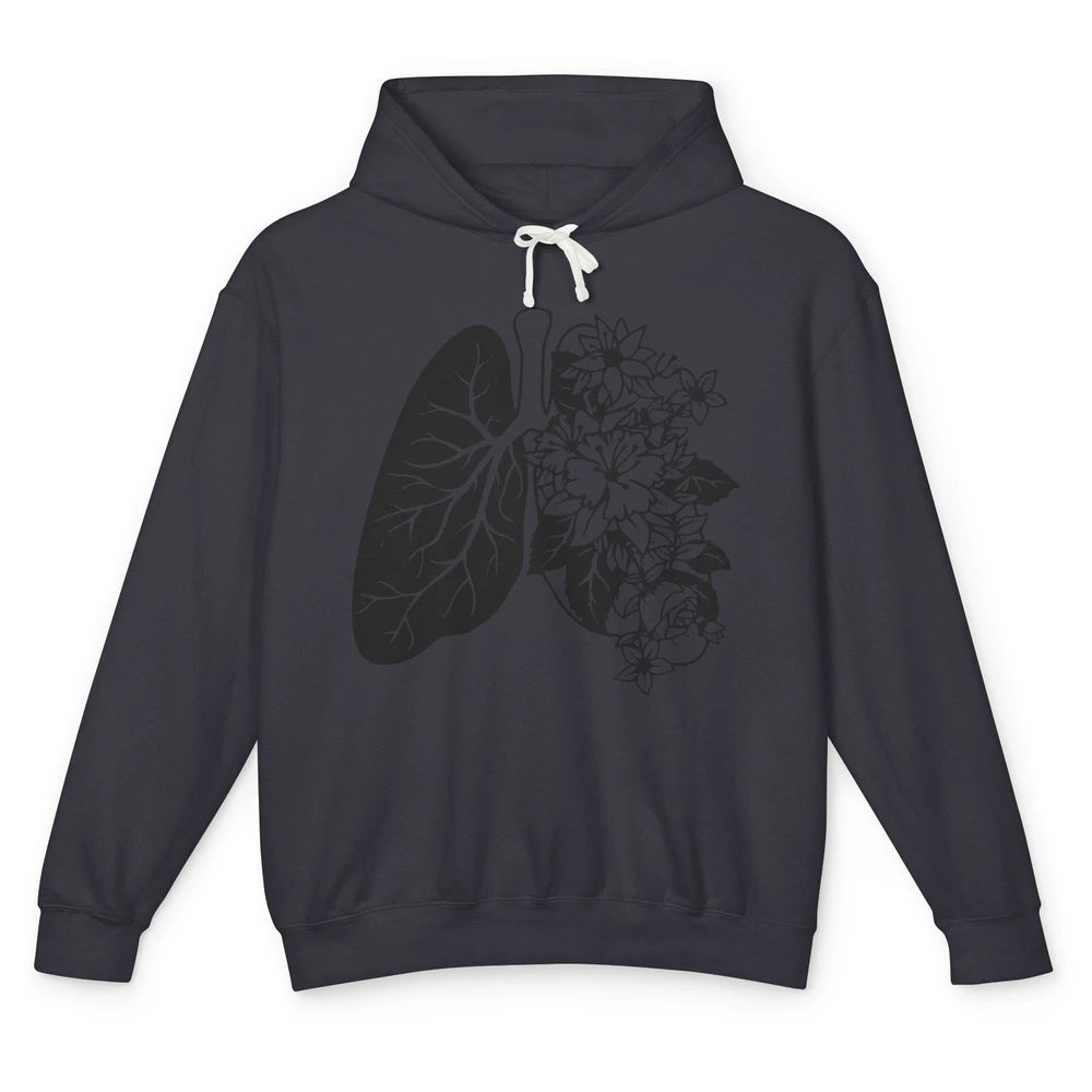 Anatomical Lungs Floral Breathe Respiratory Therapy RT Unisex Lightweight Hoodie