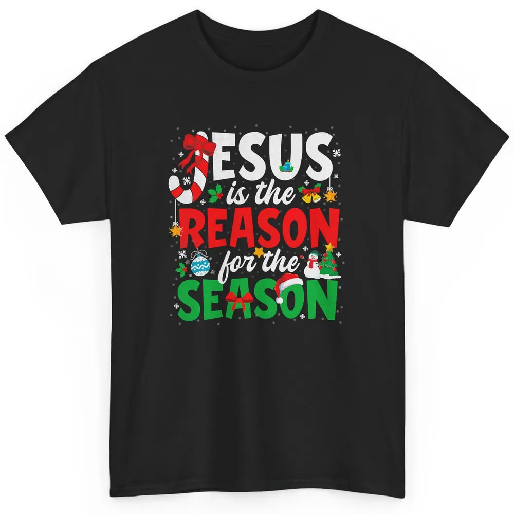 Merry Christmas Jesus The Reason For Season Xmas Candy Tree Classic Unisex T-Shirt