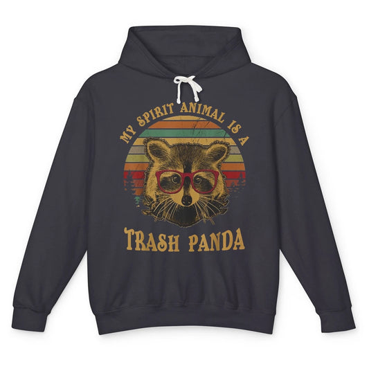 Funny Raccoon Trash Panda Spirit Animal Vintage Glasses Joke Unisex Lightweight Hoodie