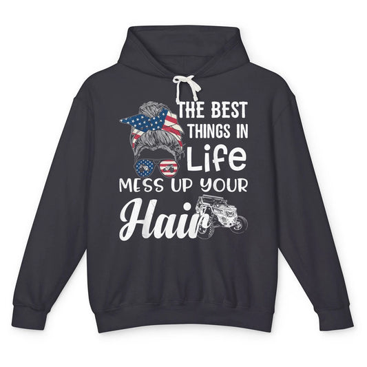 Retro Mess Up Your Hair Motocross Quad Biker ATV SXS Offroad Unisex Lightweight Hoodie