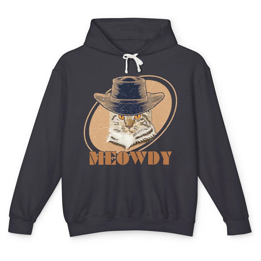 Funny Cat Cowboy Meowdy Western Country Cat Lovers Costume Unisex Lightweight Hoodie