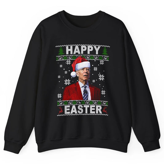 Funny Biden Santa Hat Happy Easter Anti Biden Christmas Unisex Crewneck Sweatshirt