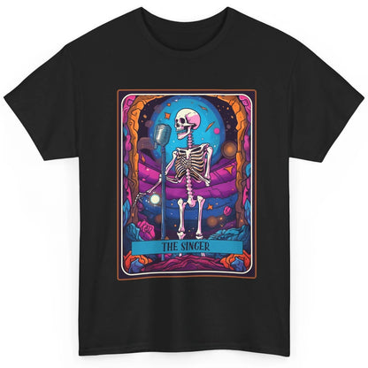 Retro Skeleton Singing The Singer Tarot Card Halloween Classic Unisex T-Shirt