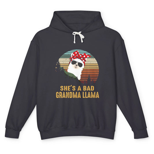 Funny Bad Grandma Llama Funny Farm Animal Alpaca Mothers Day Unisex Lightweight Hoodie