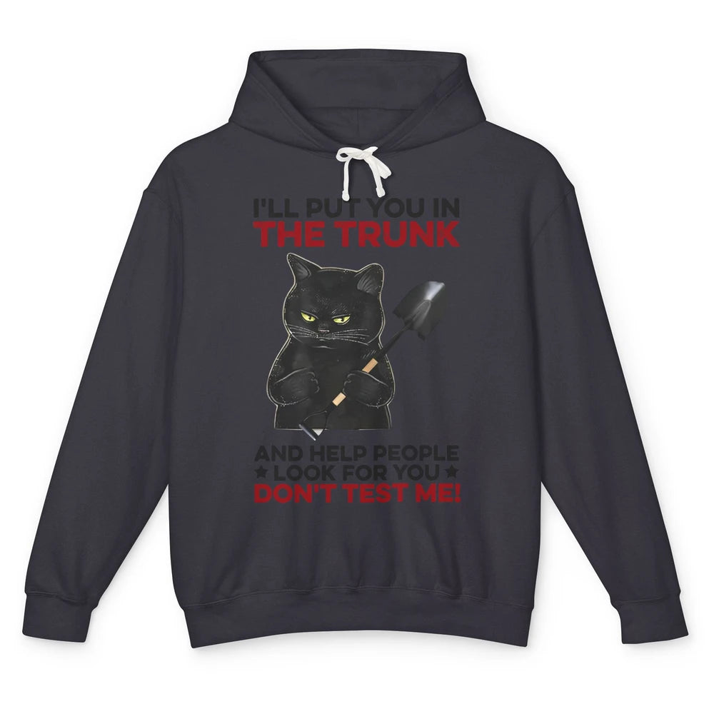 Funny Halloween Cat I'll Put You In The Trunk & Help People Unisex Lightweight Hoodie