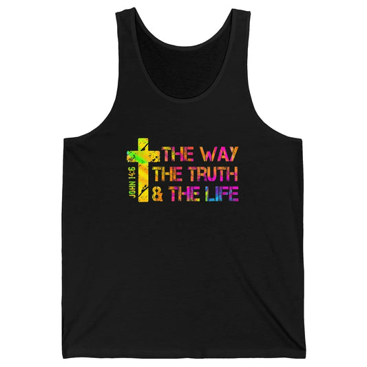 Way Truth Life Bible Verse Cross Christian Jesus God Faith Unisex Jersey Tank