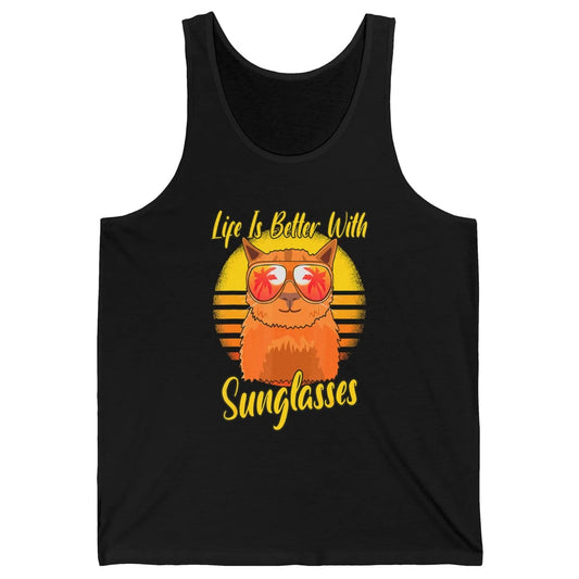 Better Sunglasses Orange Cat Summer Holiday Beach Vacation Unisex Jersey Tank