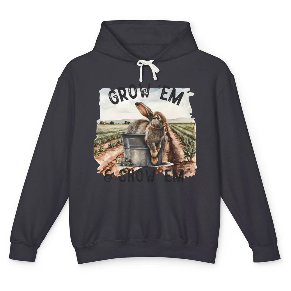 Baby Rabbit On The Farm Grow Em Show Em Western Farm Life Unisex Lightweight Hoodie