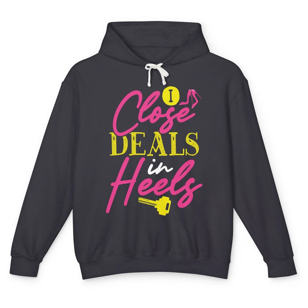 Real Estate Agent Women Closing Deals In High Heels Realtor Unisex Lightweight Hoodie