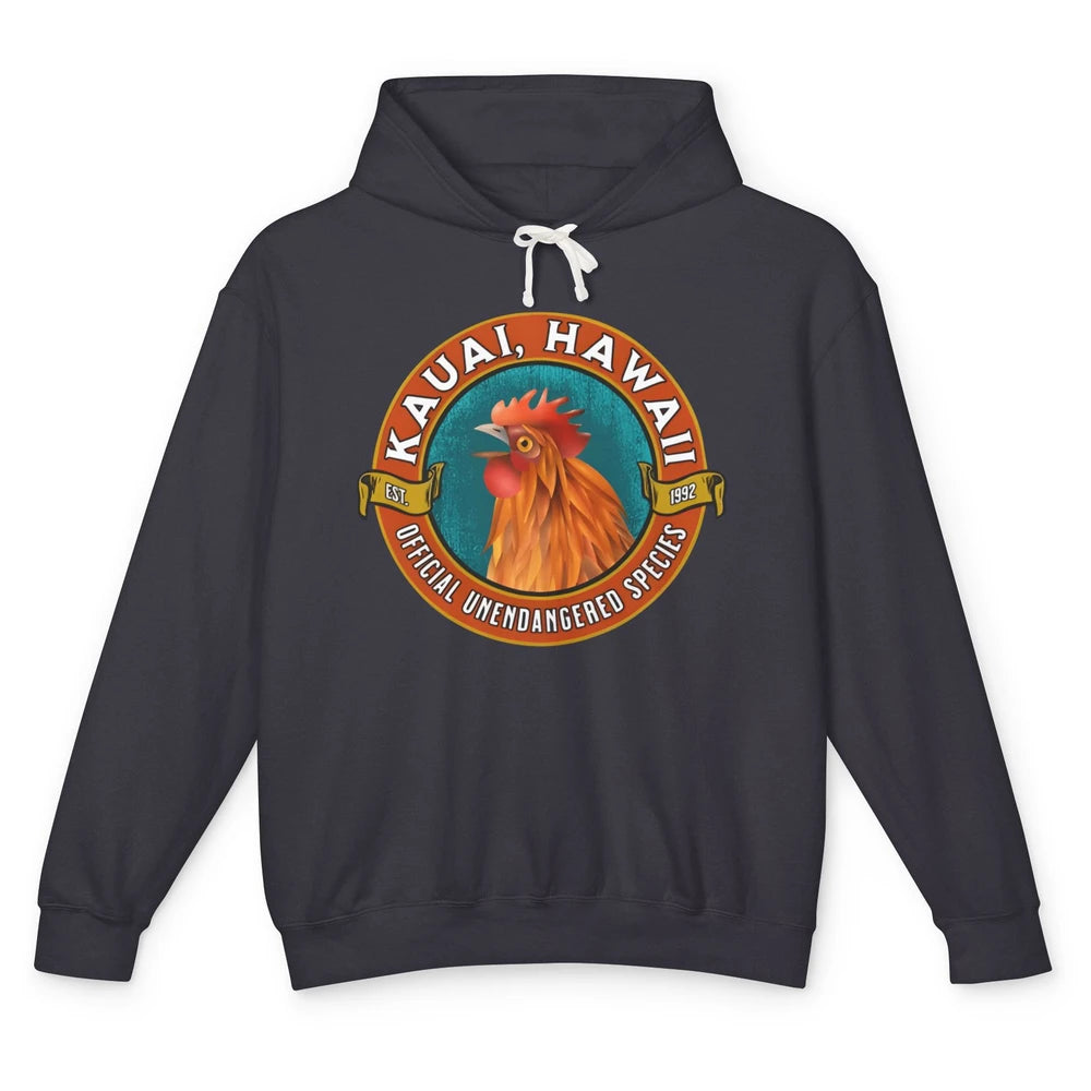 Funny Chicken Rooster Kauai Hawaii Unendangered Species Unisex Lightweight Hoodie