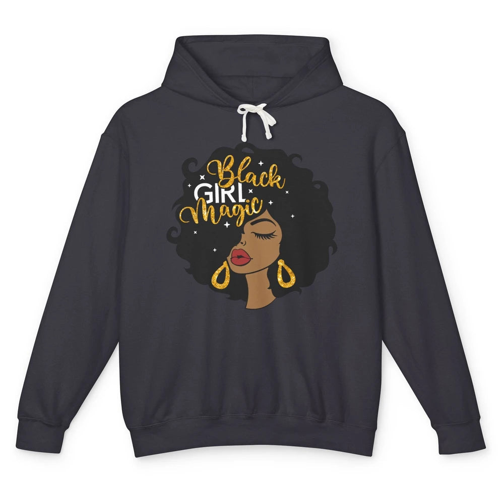 Black Girl Magic Afro Girls Melanin Black Woman Black Queen Unisex Lightweight Hoodie