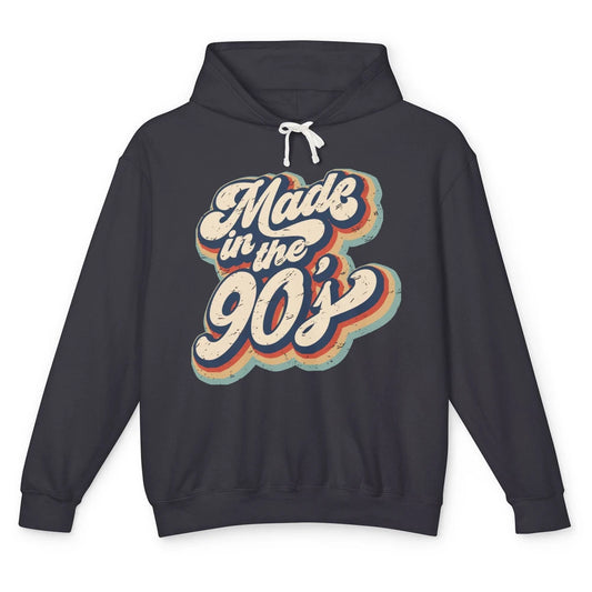 Retro Vintage Made In The 90's 1990s Born Birthday Day Gift Unisex Lightweight Hoodie