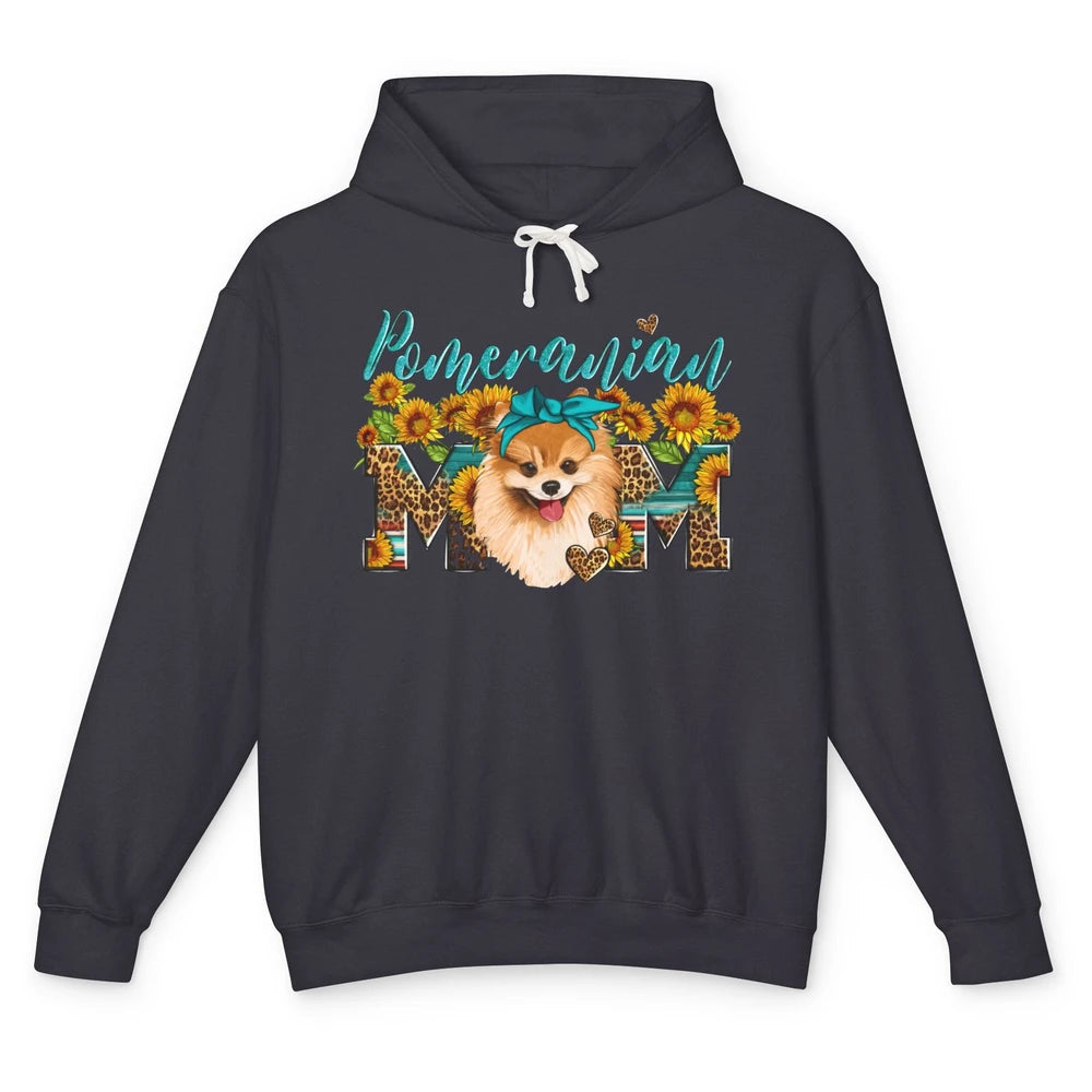 Sunflower Leopard Pomeranian Mom Western Pomeranian Dog Lady Unisex Lightweight Hoodie