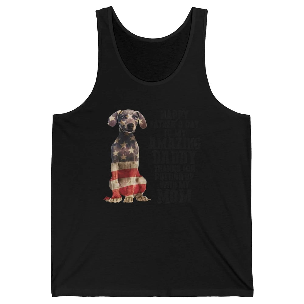 US Flag Weimaraner Dad Happy Fathers Day To My Amazing Daddy Unisex Jersey Tank