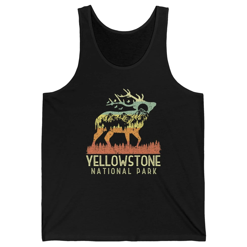 Yellowstone National Park Reindeer Mountains Vintage Outdoor Unisex Jersey Tank