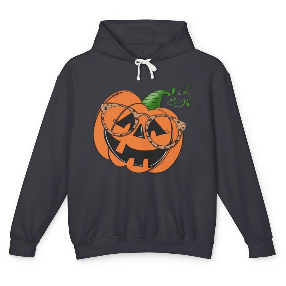 Optometrist Pumpkin Leopard Glasses Halloween Optician Gift Unisex Lightweight Hoodie