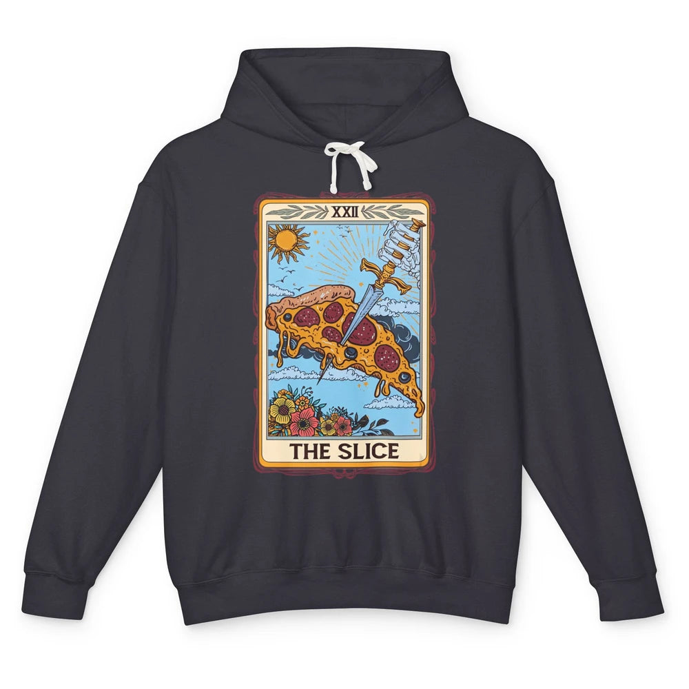 Funny Floral The Slice Tarot Card Pizza Fast Food Vintage Unisex Lightweight Hoodie