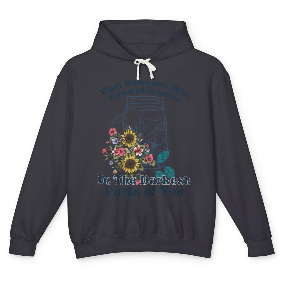 Floral Desert Grow Flower In Darkest Cowboy Rodeo Western Unisex Lightweight Hoodie