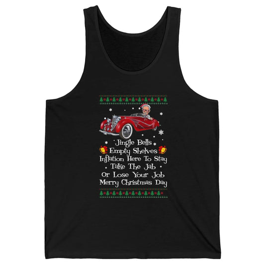 Funny Joe Biden Driving Jingle Bells Santa Christmas Costume Unisex Jersey Tank