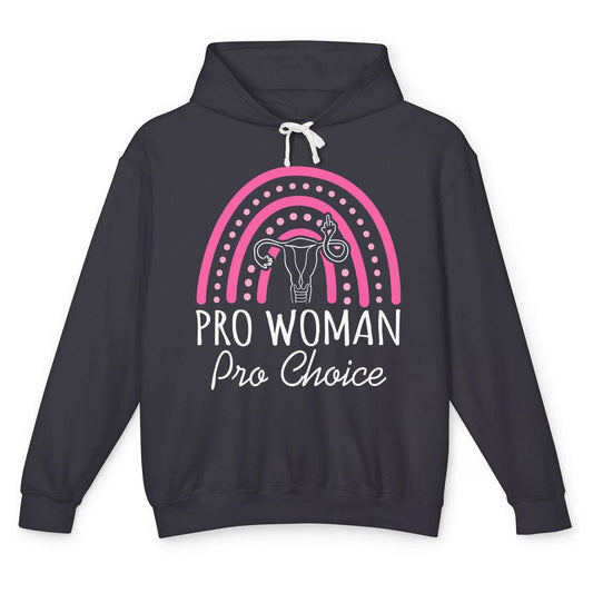 Pro Women Pro Choice My Uterus Rainbow Abortion Rights Unisex Lightweight Hoodie