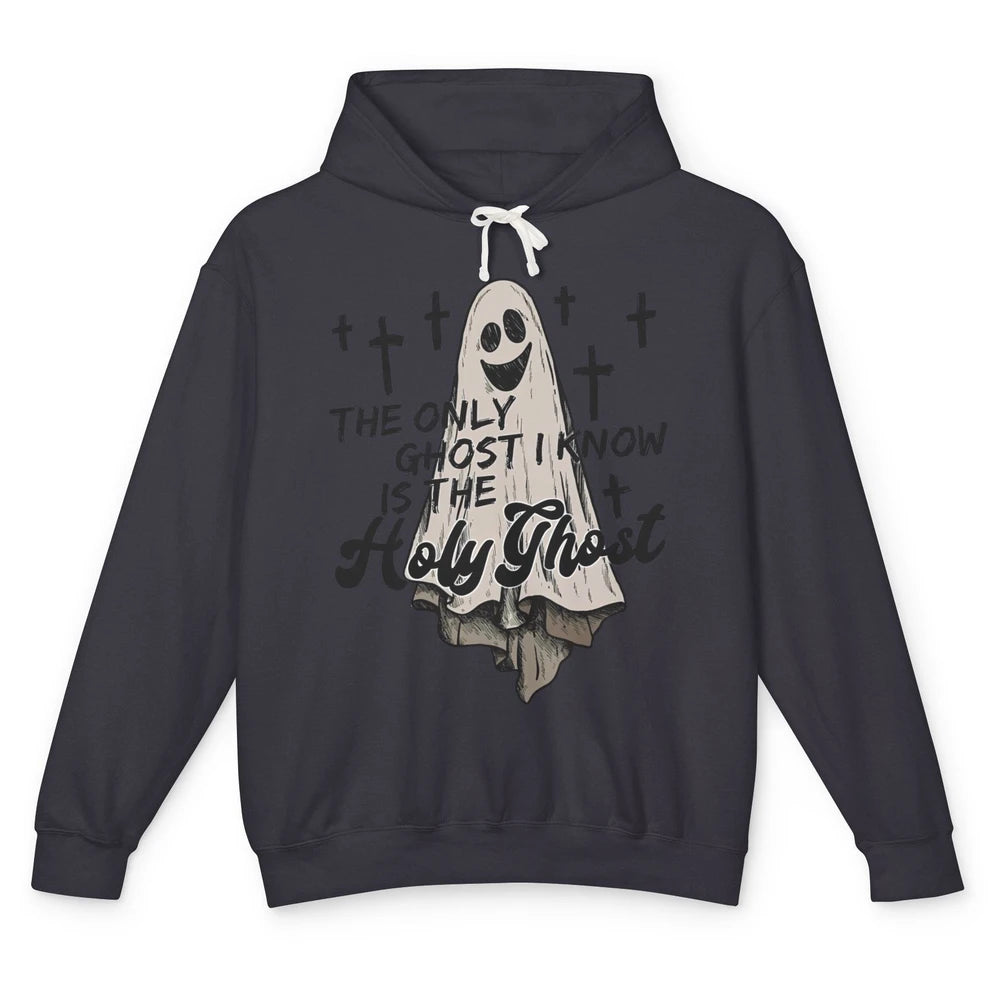 The Only Ghost I Know Is The Holy Ghost Christian Halloween Unisex Lightweight Hoodie