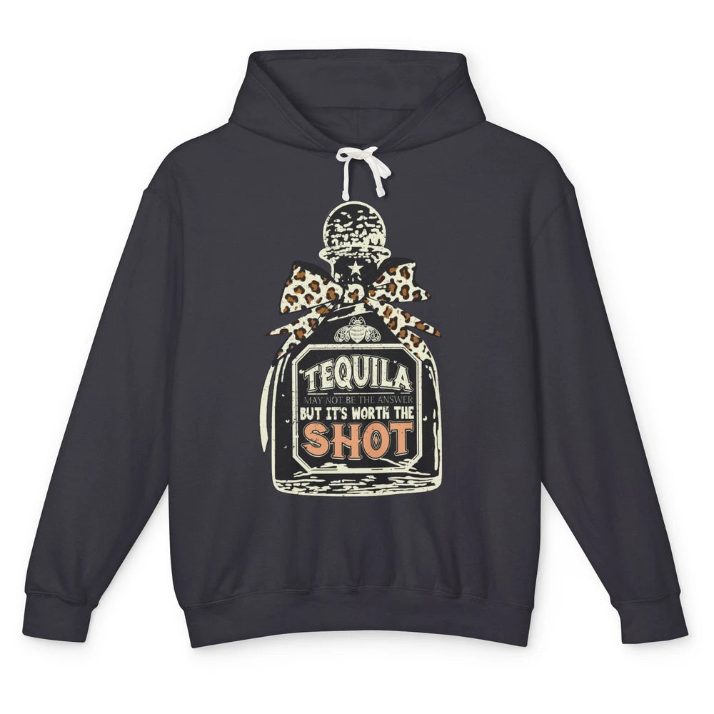 Retro Leopard Tequila May Not Be The Answer Western Country Unisex Lightweight Hoodie