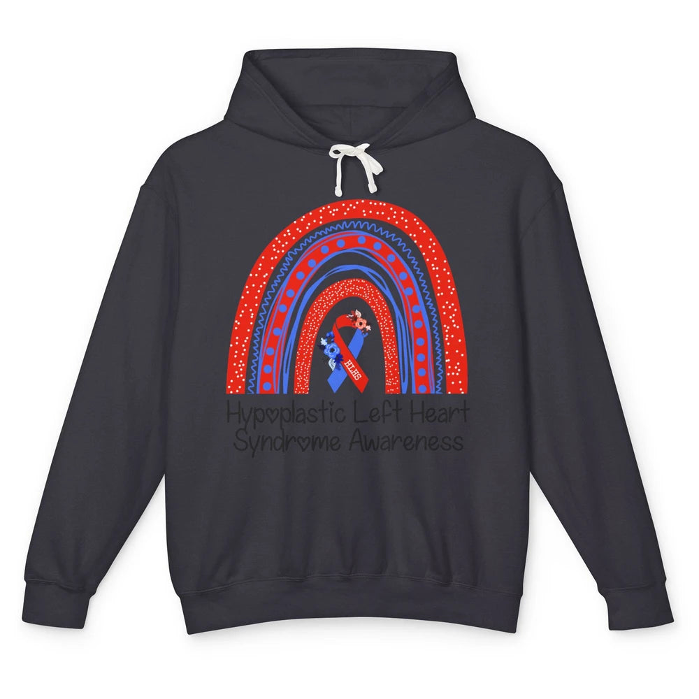 Hypoplastic Left Heart Syndrome Awareness Red Blue Rainbow Unisex Lightweight Hoodie