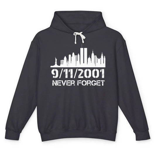 Never Forget 9/11 20th Anniversary Patriot Memorial Day Unisex Lightweight Hoodie