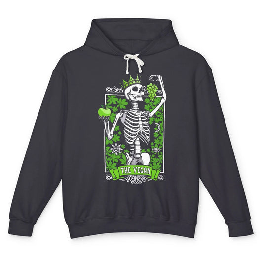 Funny Skeleton The Vegan Tarot Card Vegetarian Animal Lovers Unisex Lightweight Hoodie