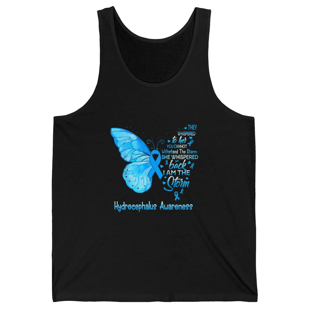 The Storm Butterfly Blue Warrior Hydrocephalus Cancer Month Unisex Jersey Tank