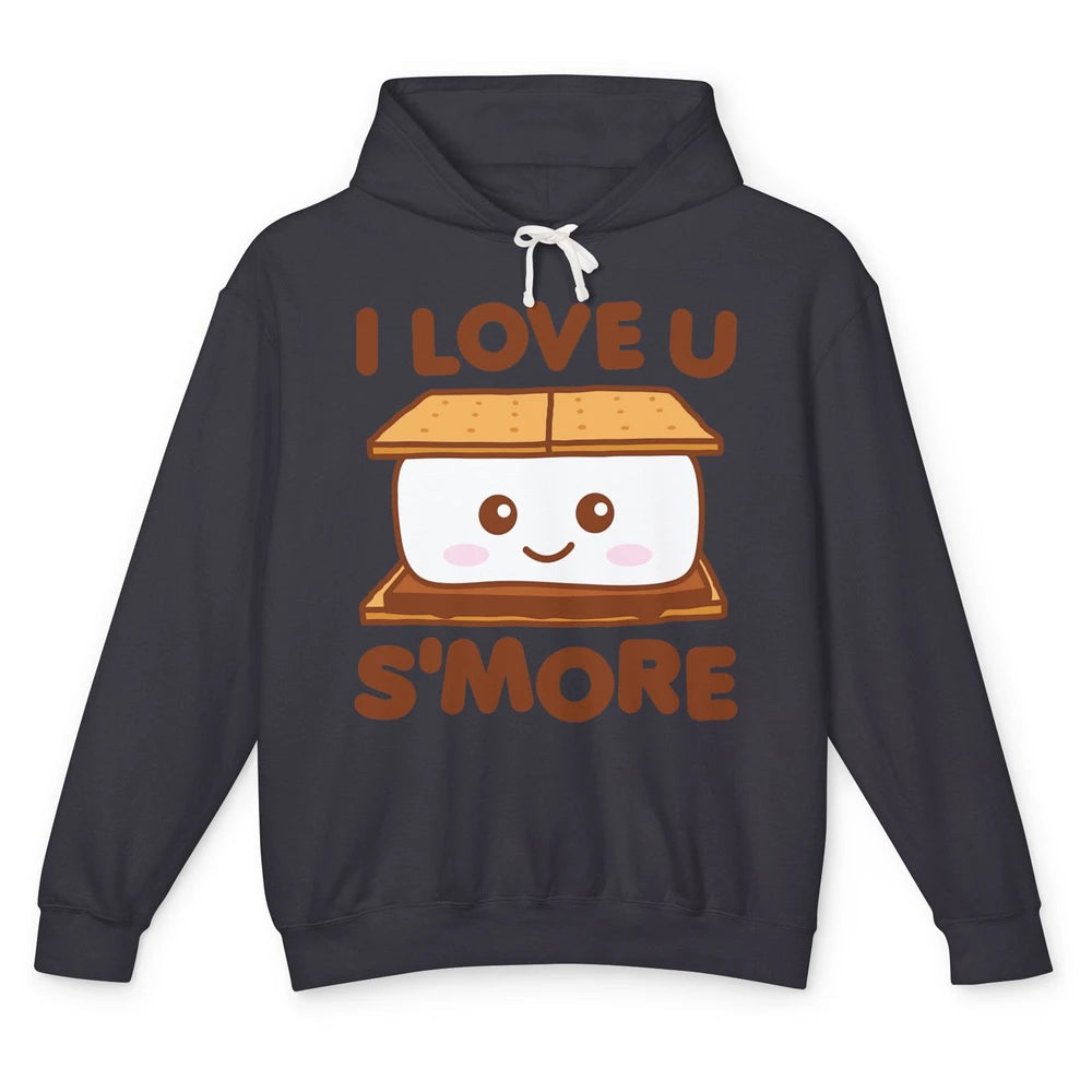 Funny Camping I Love You Smore Pun Camper Campfire Retro Unisex Lightweight Hoodie