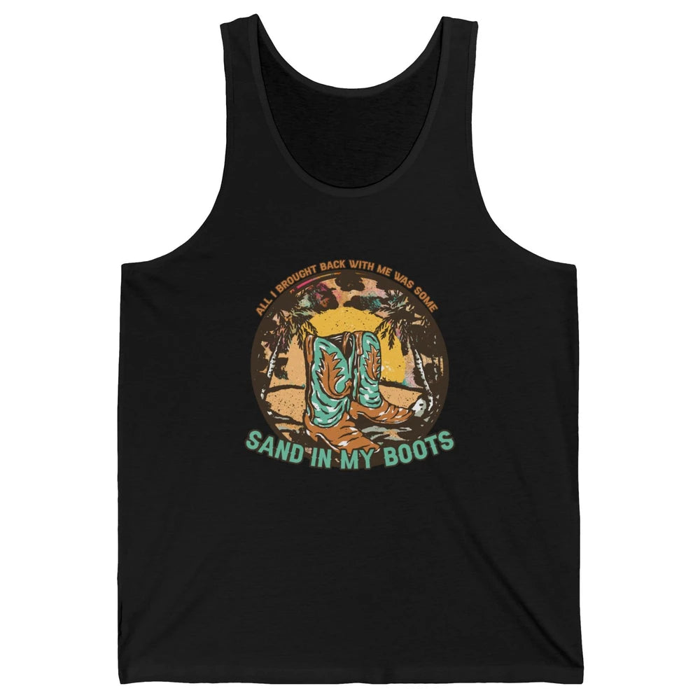 Retro Sand In My Boots Western Cowgirls Midwest Cowboy Boots Unisex Jersey Tank