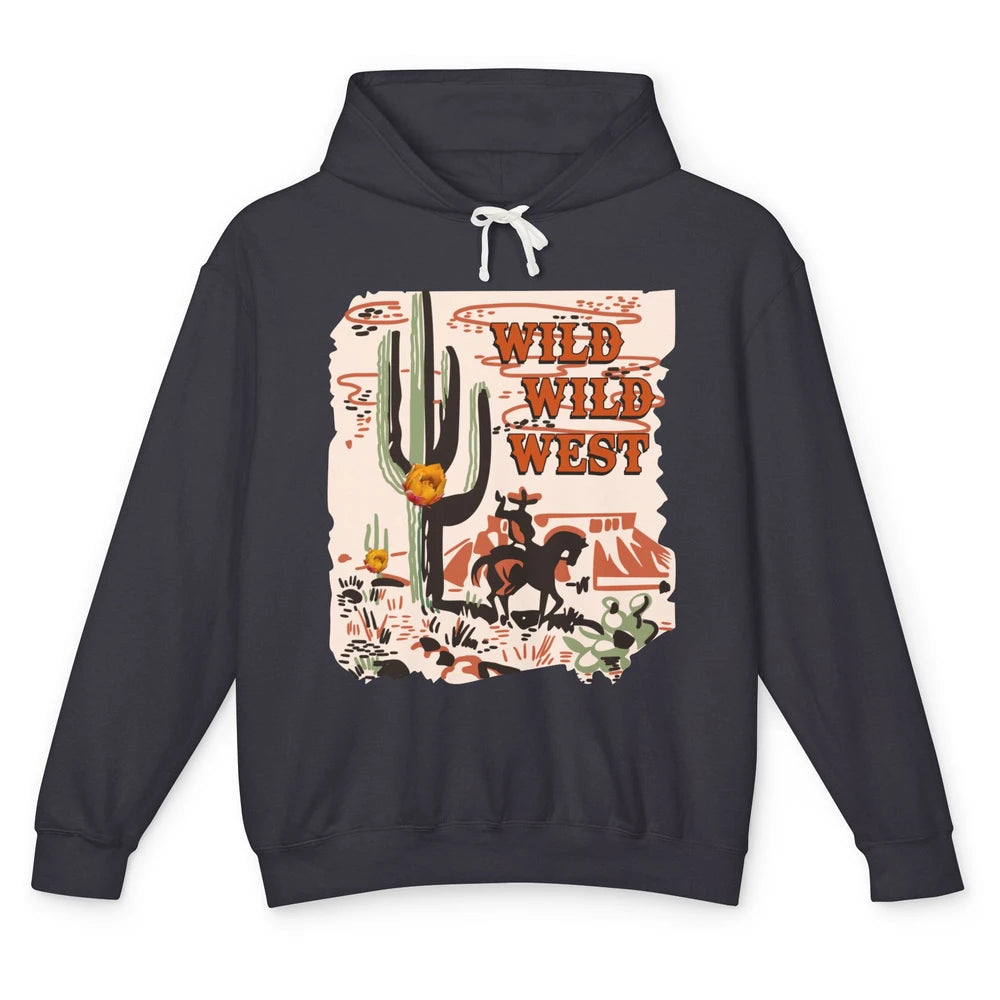 Retro Cowboy Wild Wild West Desert Cactus Western Cowgirl Unisex Lightweight Hoodie