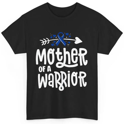 Warrior Mother Colon Cancer Colorectal Dark Blue Ribbon Classic Unisex T-Shirt