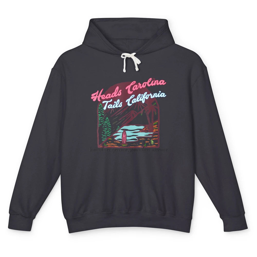 Western Heads Carolina Tails California Retro Beach Surf Unisex Lightweight Hoodie