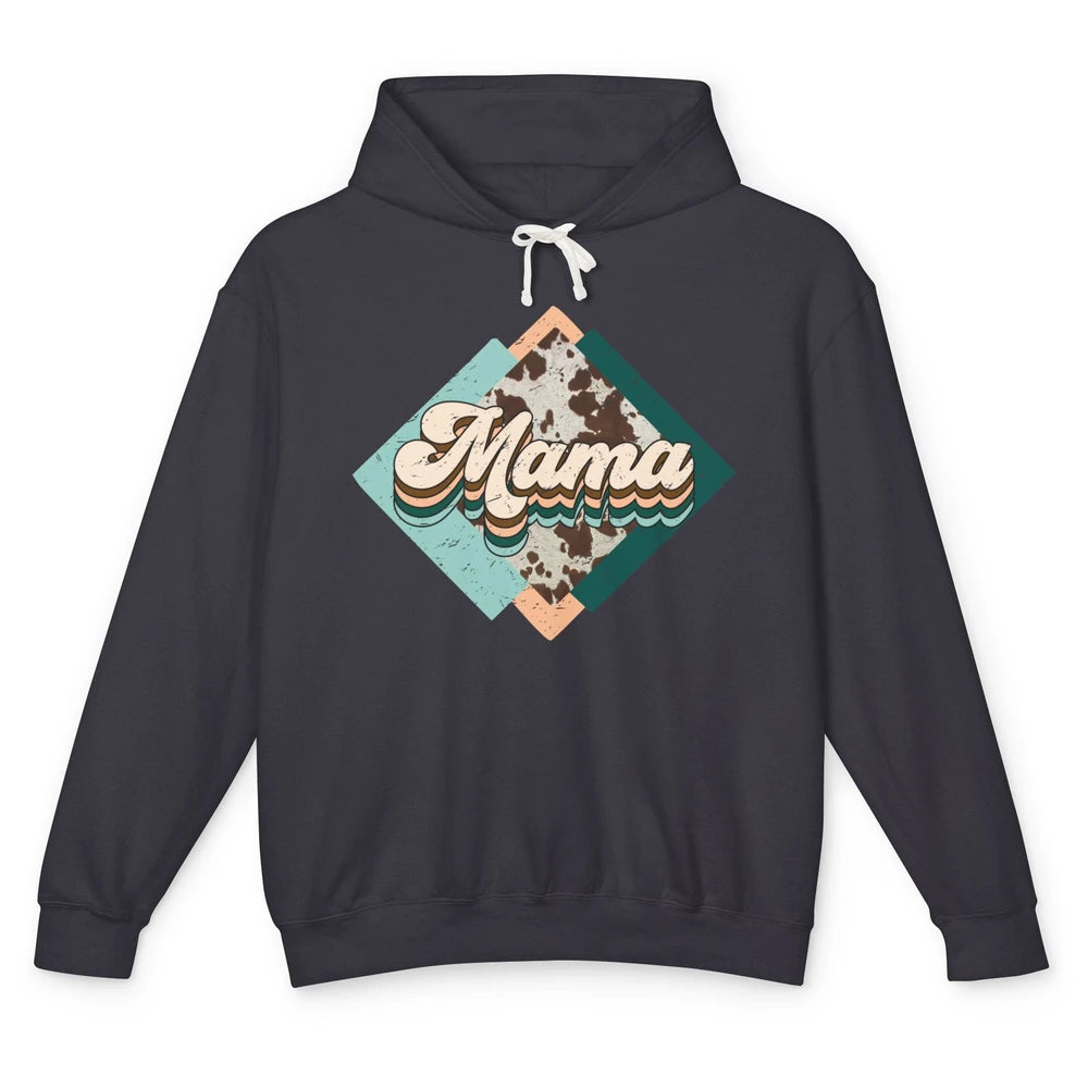 Western Country Boho Mama Cowhide Turquoise Western Mama Unisex Lightweight Hoodie