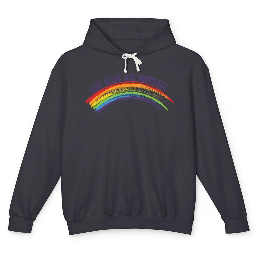 Leopard Rainbow God Keeps His Promises Christian Religious Unisex Lightweight Hoodie