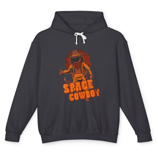 Retro Space Cowboy Cowgirl Rodeo Horse Astronaut Western Unisex Lightweight Hoodie