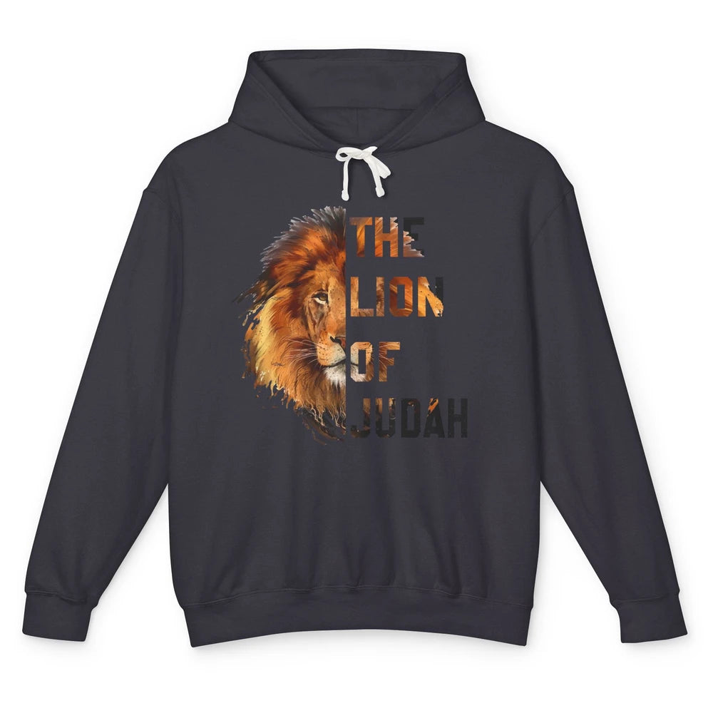 Yeshua Lion Of Judah Bible Verse Christian Faith Religious Unisex Lightweight Hoodie