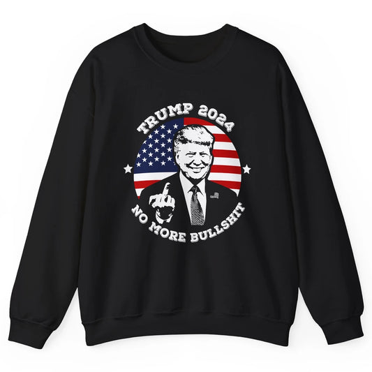 Retro US Flag Trump 2024 No More President Trump Return 2024 Unisex Crewneck Sweatshirt