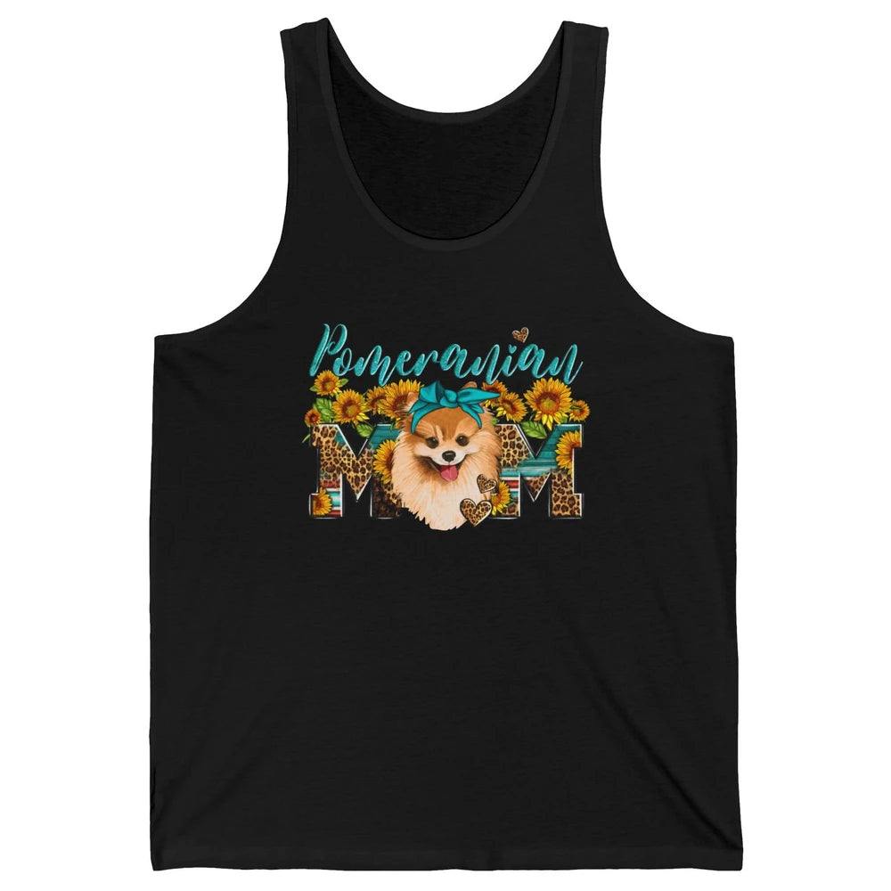 Sunflower Leopard Pomeranian Mom Western Pomeranian Dog Lady Unisex Jersey Tank