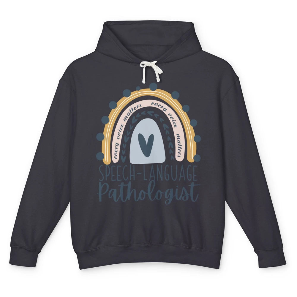 Speech Language Pathologist Every Voice Matters Rainbow SLP Unisex Lightweight Hoodie