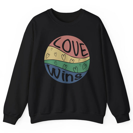 Vintage Love Wins LGBT Gay Pride Month Love Is Love Unisex Crewneck Sweatshirt